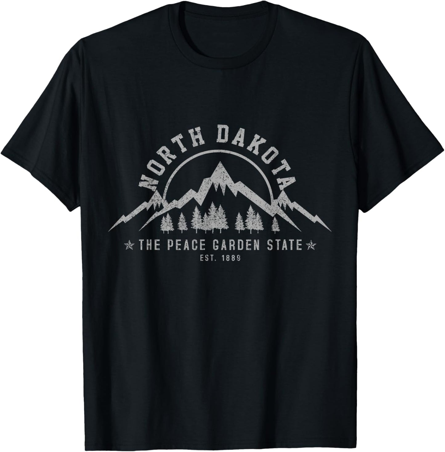 North Dakota Est. 1889 USA America Souvenir T-Shirt - T-Shirt | Black
