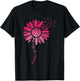 in October we Wear Pink Sunflower Breast Cancer Awareness T-Shirt - T-Shirt | Black