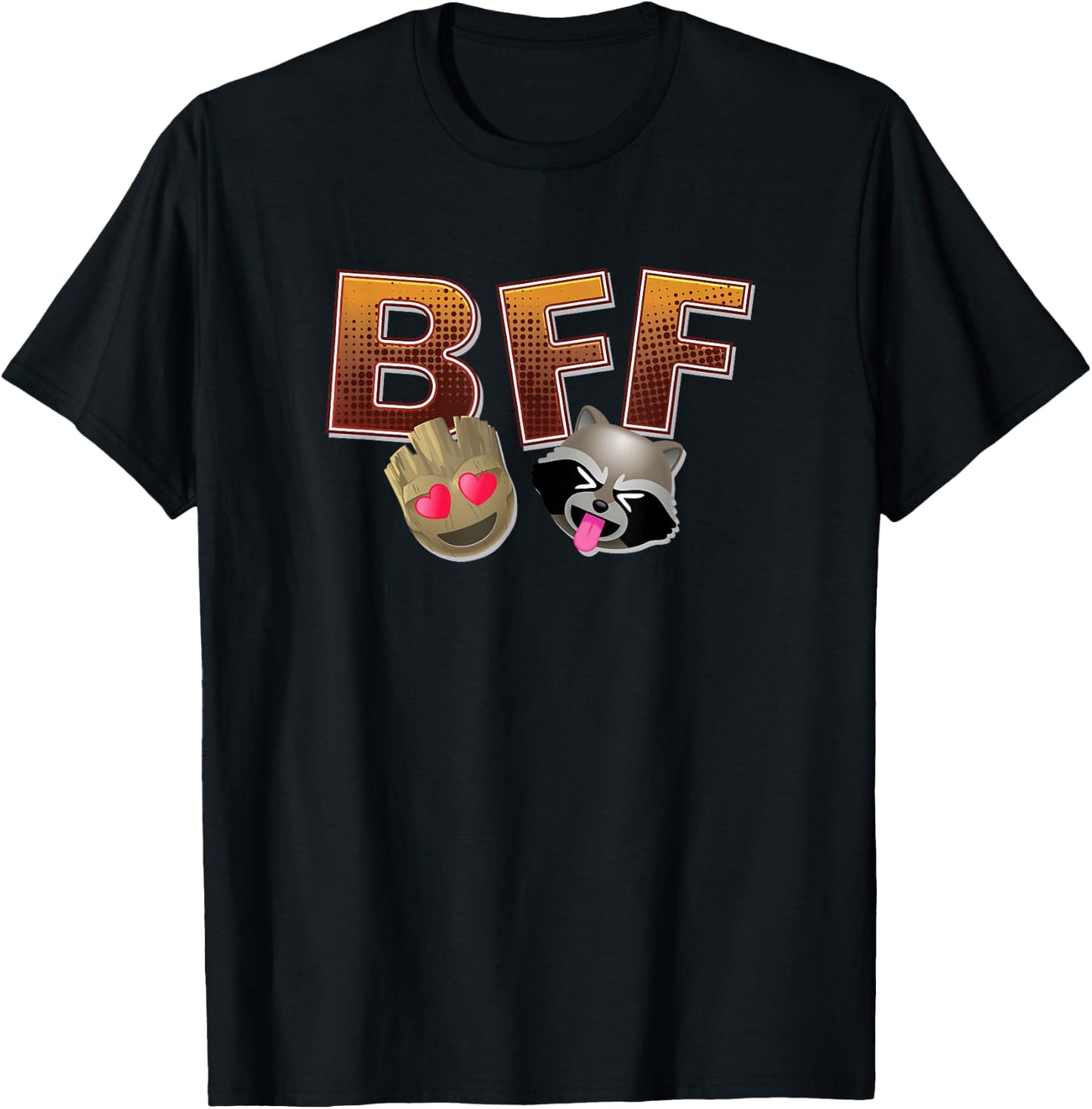 Marvel Guardians of the Galaxy Groot and Rocket Raccoon BFF T-Shirt - T-Shirt | Black