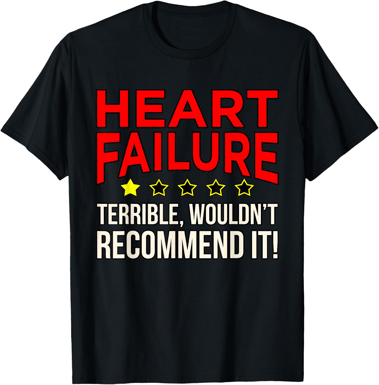 Heart Failure Terrible Hearts Disease Awareness Graphic T-Shirt - T-Shirt | Black