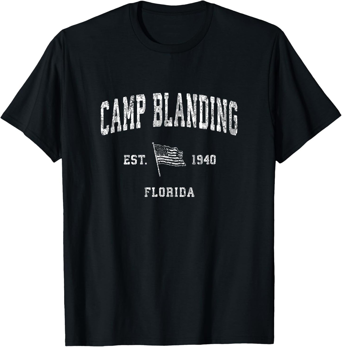 Camp Blanding Florida FL Vintage US Flag Sports T-Shirt - T-Shirt | Black
