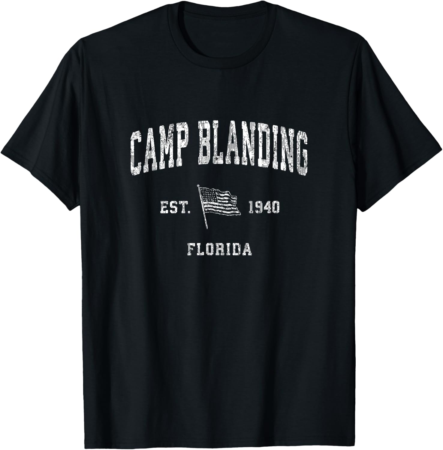 Camp Blanding Florida FL Vintage US Flag Sports T-Shirt - T-Shirt | Black