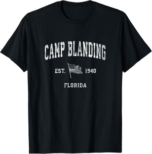 Camp Blanding Florida FL Vintage US Flag Sports T-Shirt - T-Shirt | Black