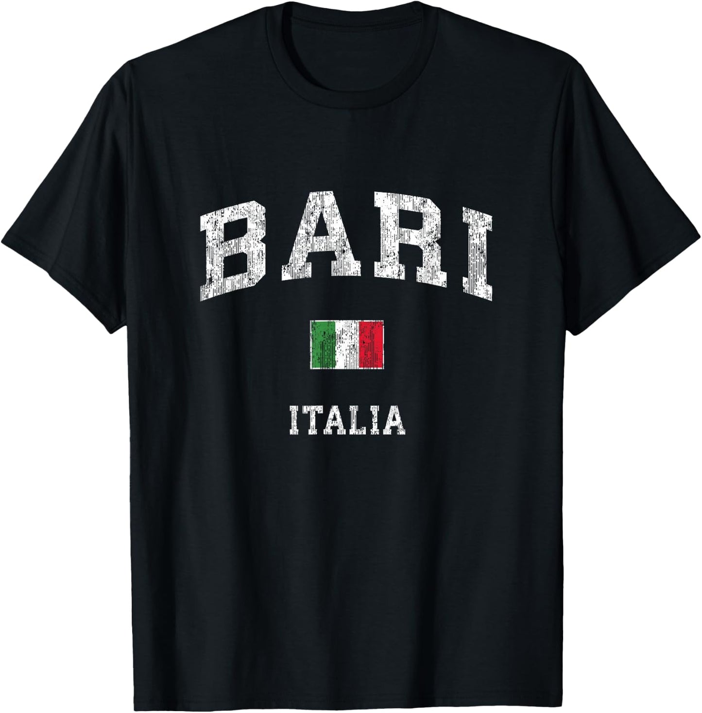 Bari Italy Vintage Italia Athletic Sports Design T-Shirt - T-Shirt | Black