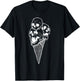 Creepy Skulls Icecream Horror Halloween Design T-Shirt - T-Shirt | Black