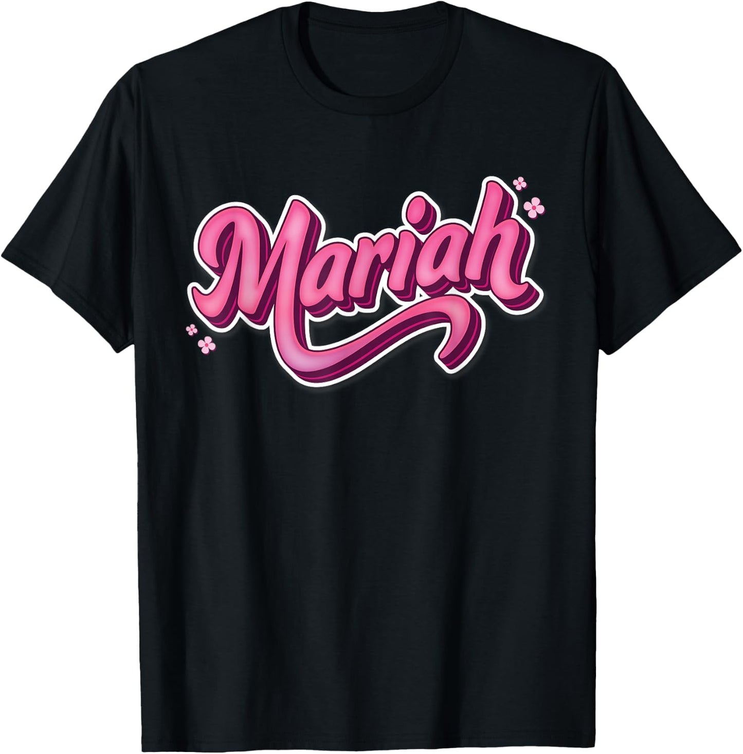Mariah First Name Girl Vintage Style 70s 80s Personalized T-Shirt - T-Shirt | Black