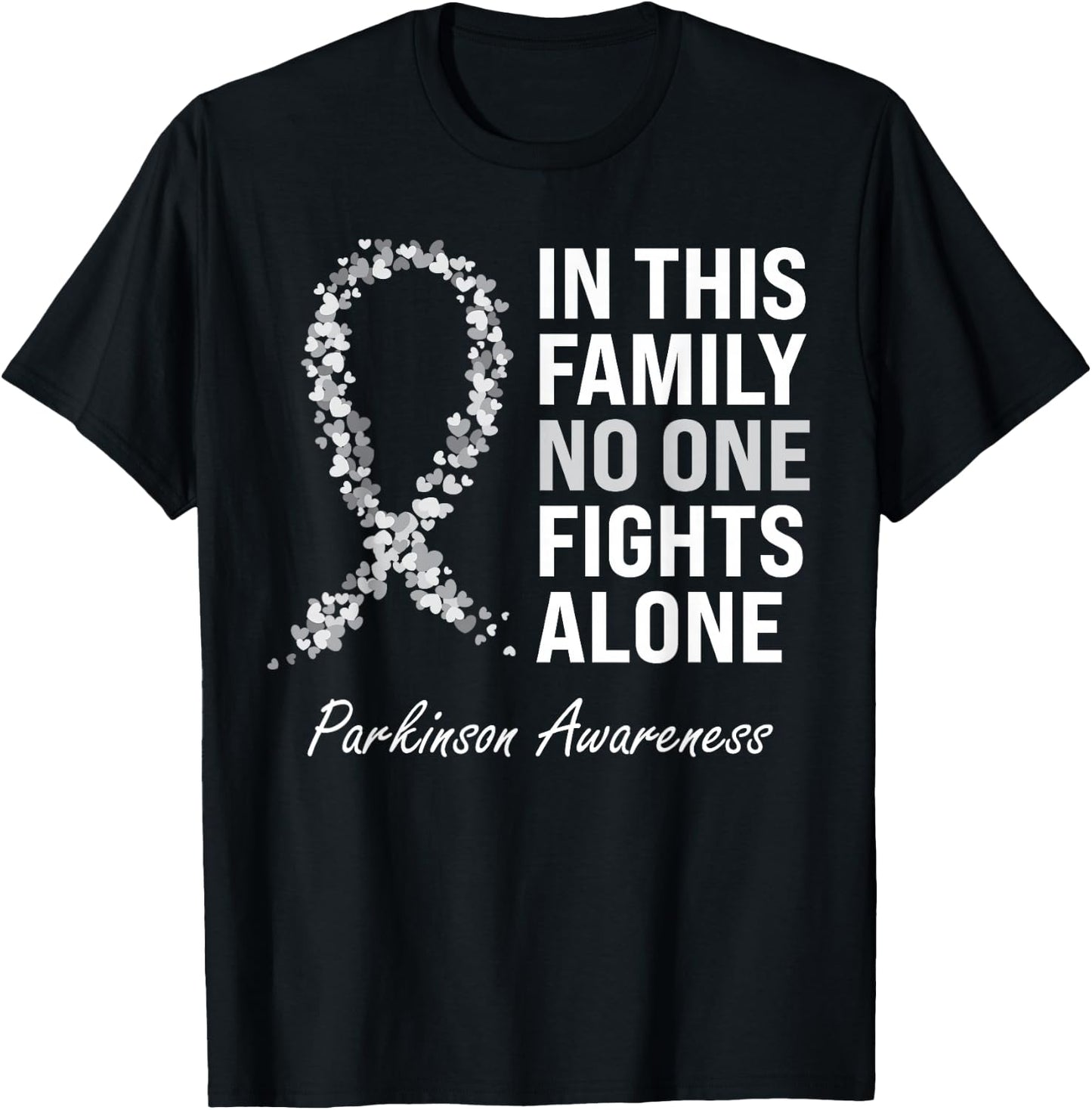 Parkinson Awareness Gray Ribbon Small T-Shirt - T-Shirt | Black