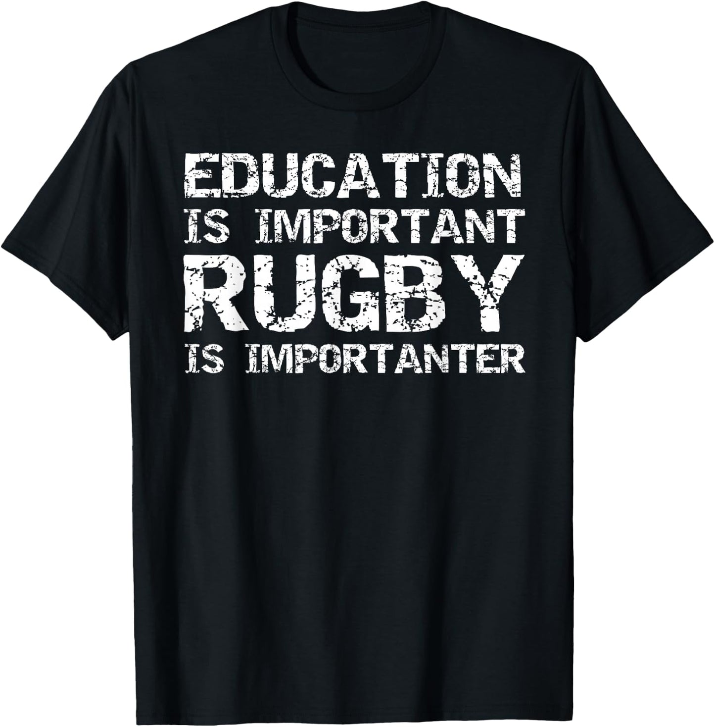 Funny Rugby Shirts & Vintage Gifts Design Studio Women's & Girls' Black Cotton/Polyester Rugby Humorous Graphic Design T-Shirt - T-Shirt | Black