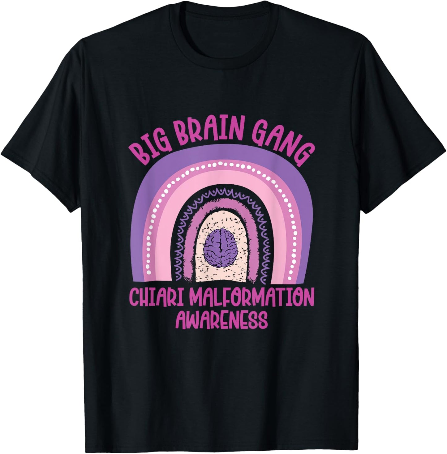 big brain gang Arnold Chiari Malformation awareness T-Shirt - T-Shirt | Black