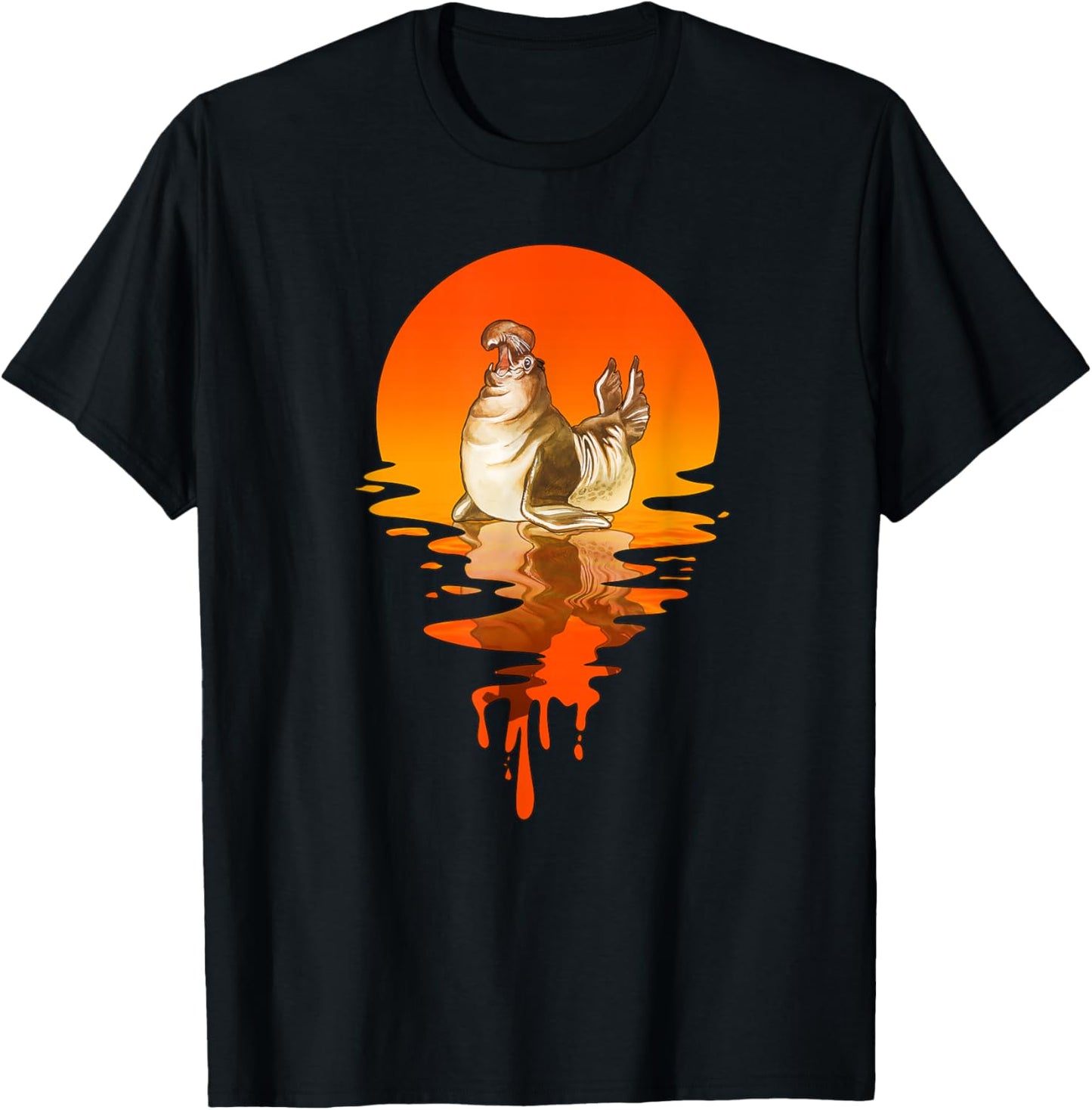 Vintage Retro Style Elephant Seal T-Shirt - T-Shirt | Black