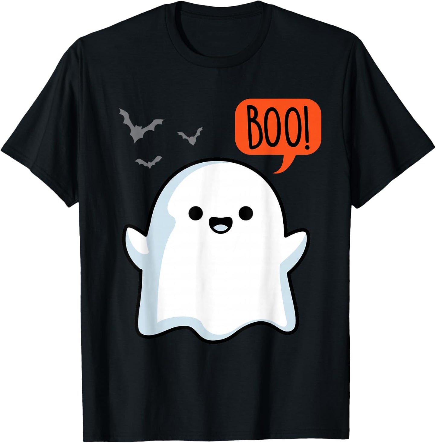 Ghost Saying Boo Spooky Halloween Cute toddler boys girls T-Shirt - T-Shirt | Black