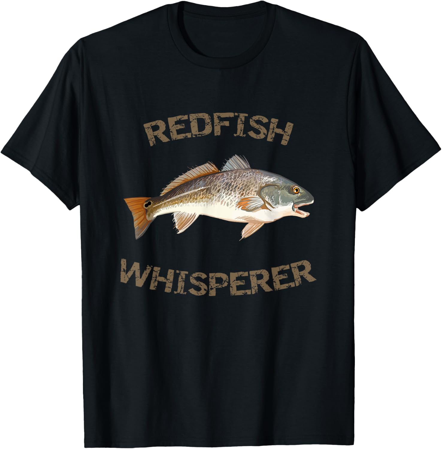 Redfish Whisperer Redfish | Red Drum Fish Shirt T-Shirt - T-Shirt | Black