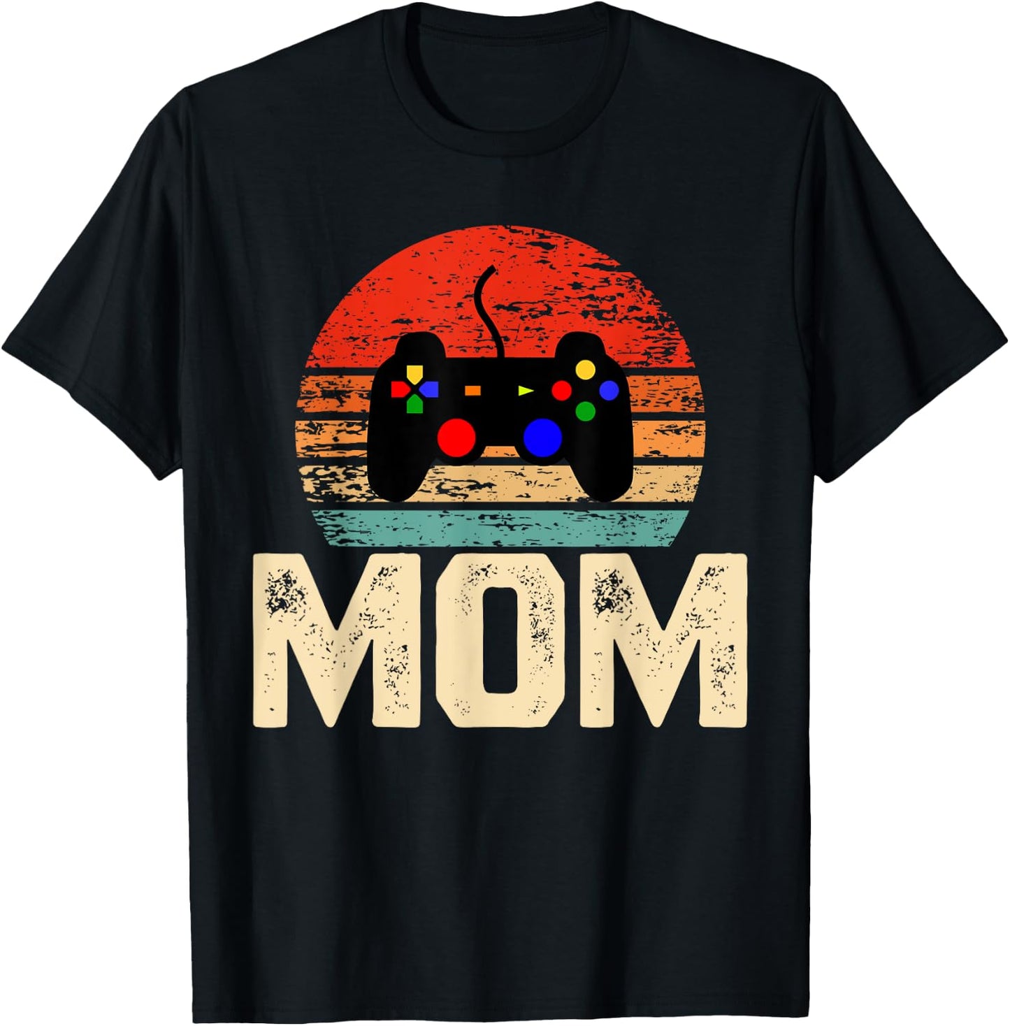 Video Game Controller Retro Vintage Video Gamer Mom T-Shirt - T-Shirt | Black