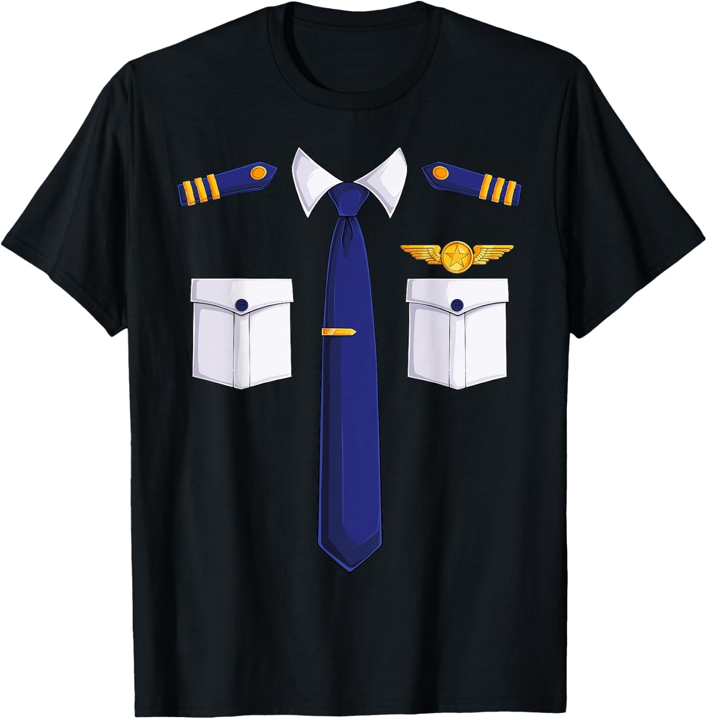 Funny Pilot Costume Airplane Kids Women Men Boys Halloween T-Shirt - T-Shirt | Black