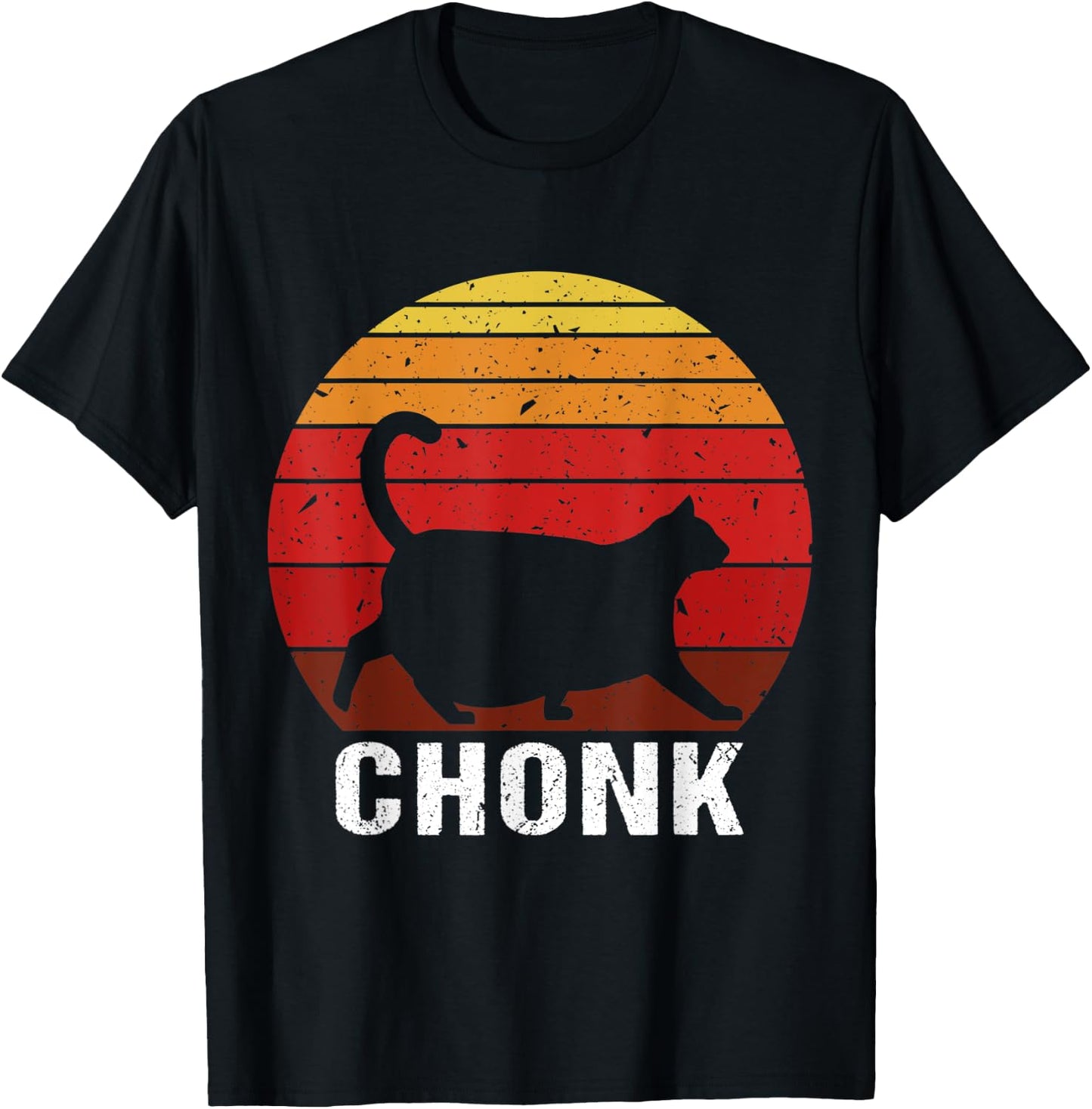 Funny Fat Cats Meme Shirt, Chonk Cat Shirt Chonk Big Chungus Men Women Kids T-Shirt - T-Shirt | Black