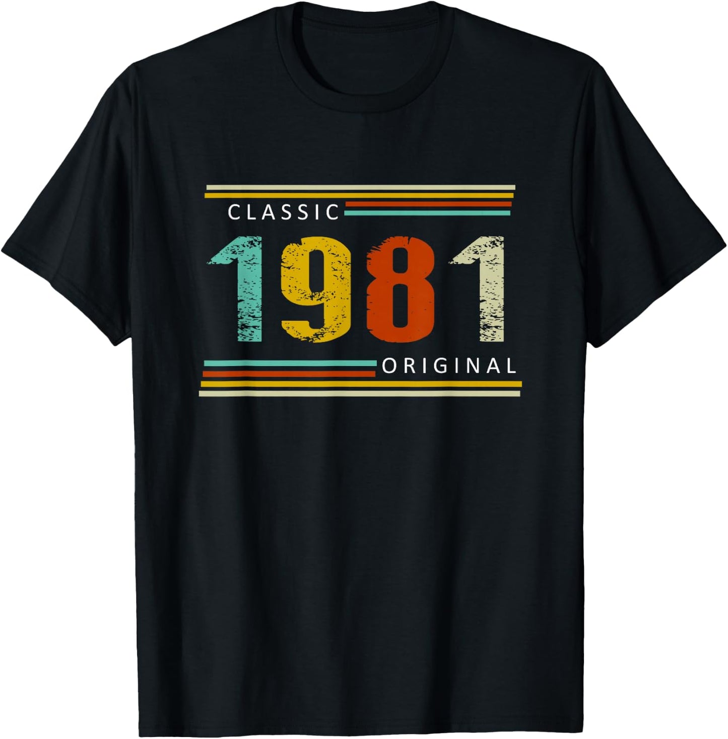 Birthday, Classic of 1981 Original, 44th Retro T-Shirt - T-Shirt | Black