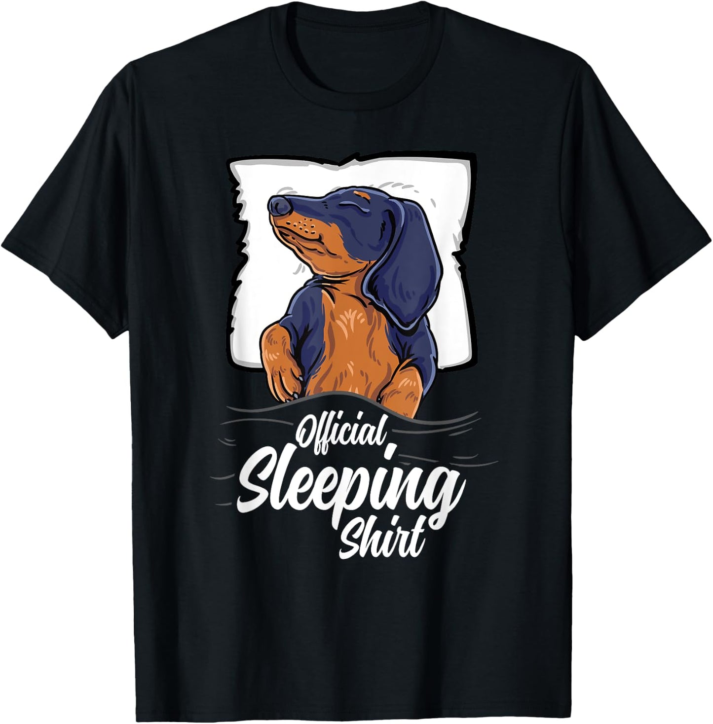 official sleeping Shirt cute dachshund dog sleep nightgown T-Shirt - T-Shirt | Black