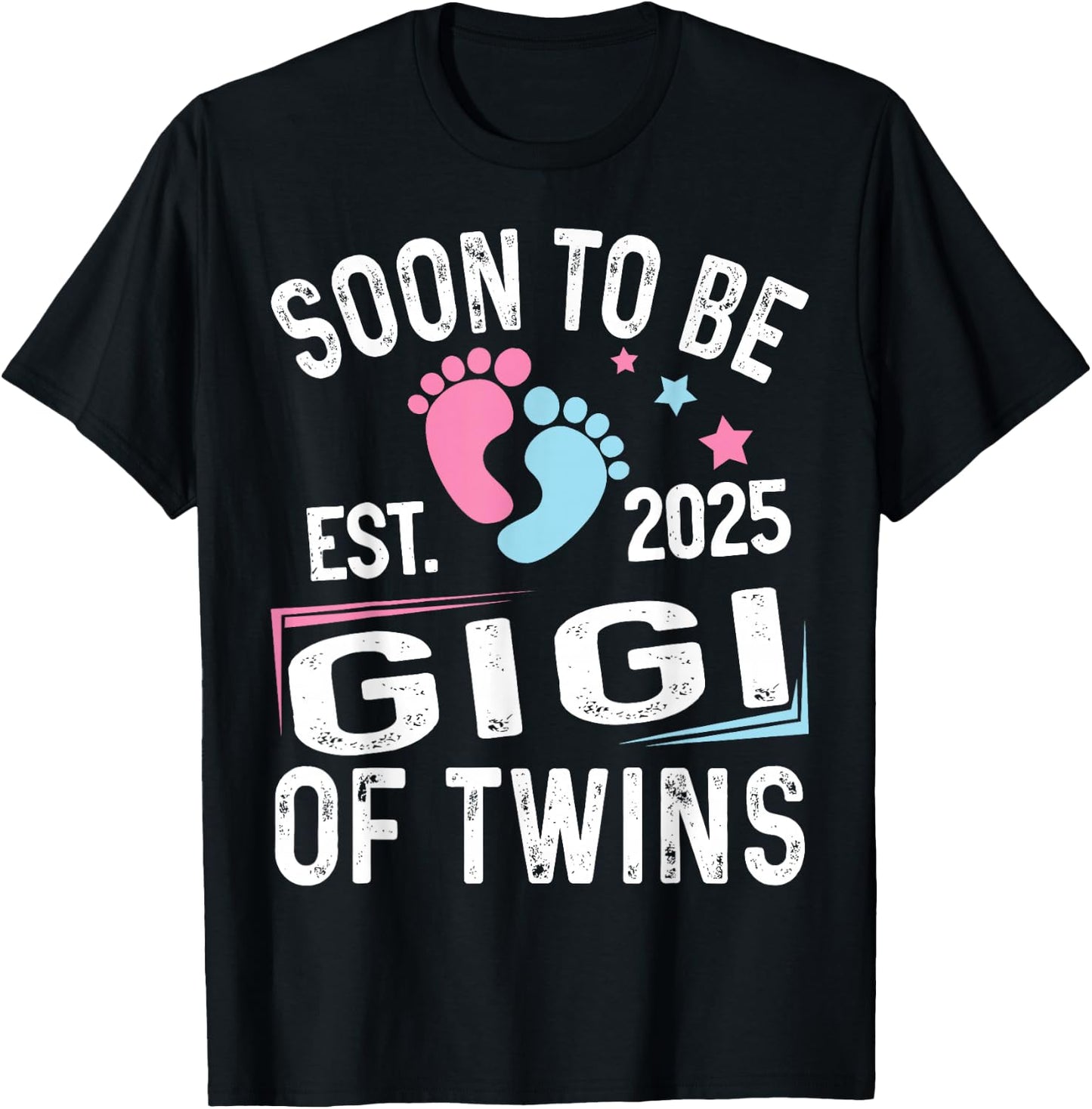 Soon To Be Gigi Of Twins Est. 2025 New Gigi Vintage T-Shirt - T-Shirt | Black