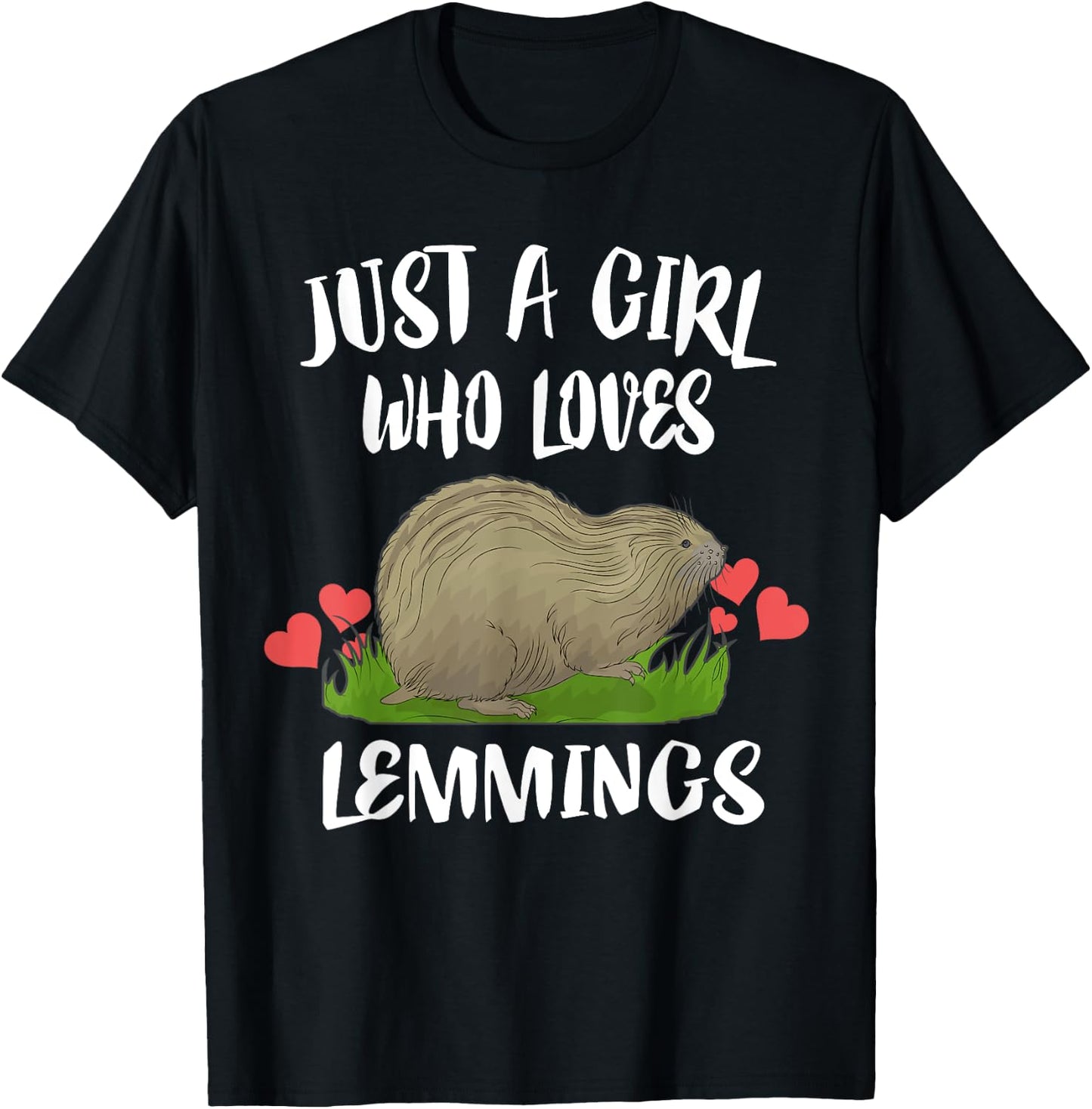 Just A Girl Who Loves Lemmings Animals T-Shirt - T-Shirt | Black