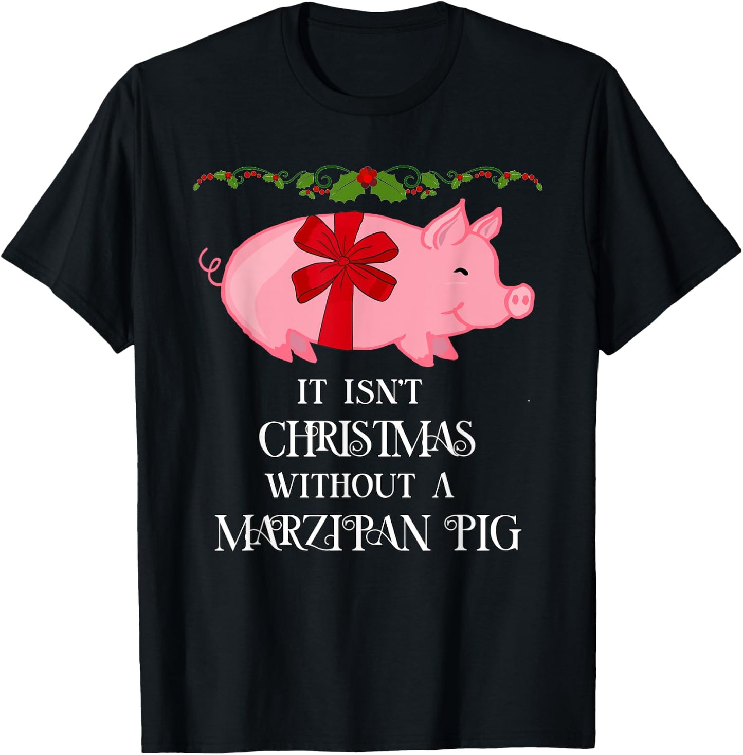 Funny Scandinavian Norwegian Marzipan Pig Christmas T-Shirt - T-Shirt | Black