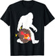 Bigfoot Funny Thanksgiving Turkey Sasquatch T-Shirt - T-Shirt | Black
