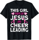 Cheer Girl This Girl Runs on Jesus and Cheerleading T-Shirt - T-Shirt | Black