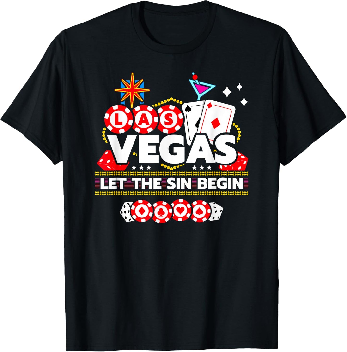 Las Vegas Vacation - Let The Sin Begin - Vegas Girls Trip T-Shirt - T-Shirt | Black