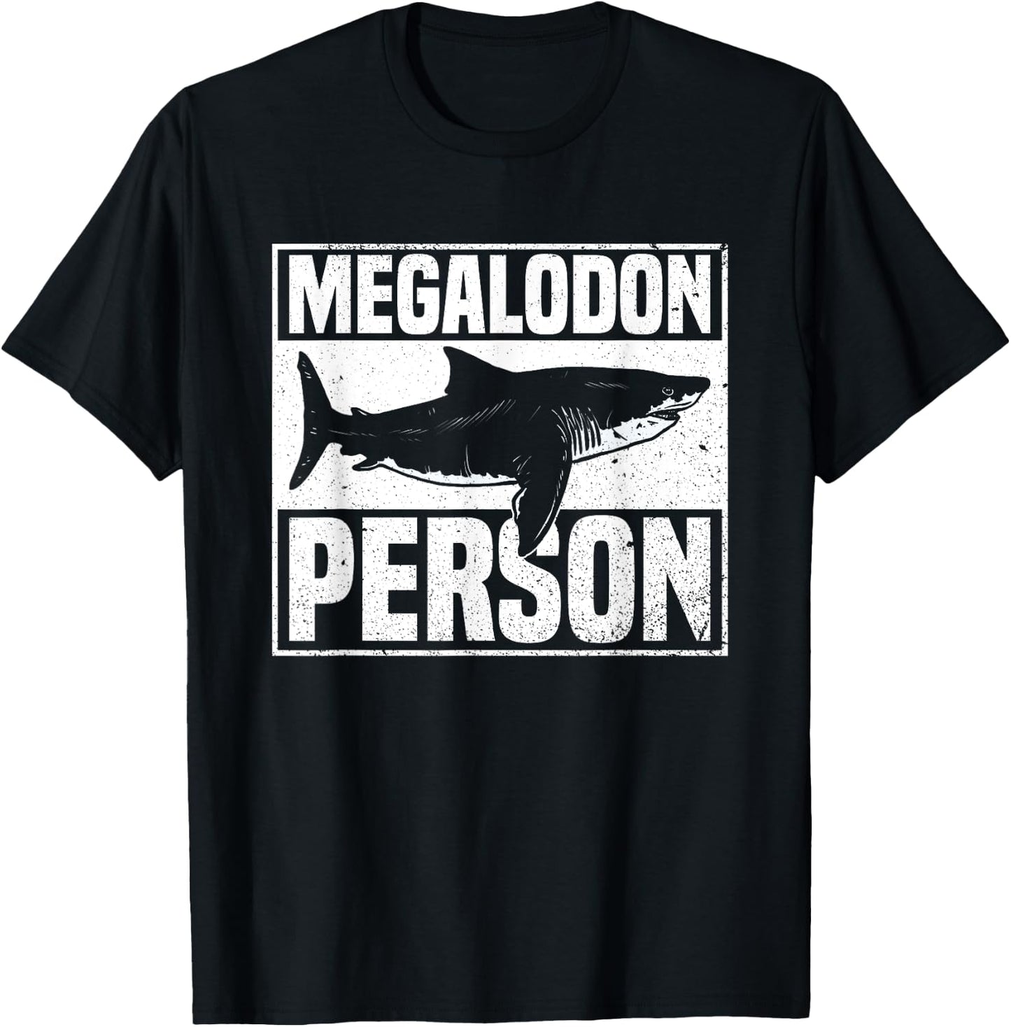 Megalodon Person - Megalodon Shark T-Shirt - T-Shirt | Black