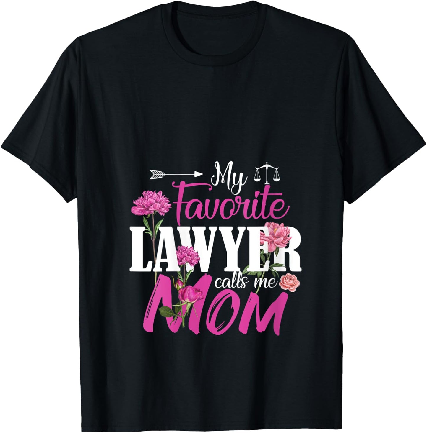 My Favorite Lawyer Calls Me Mom Best Mothers Day Gifts V-Neck T-Shirt - T-Shirt | Black