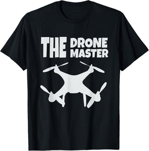 The Drone Master Gift Flying Drones Pilot Dad Son T-Shirt - T-Shirt | Black