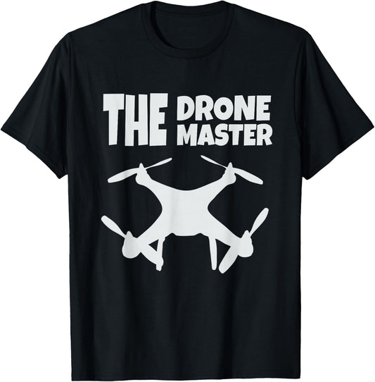 The Drone Master Gift Flying Drones Pilot Dad Son T-Shirt - T-Shirt | Black