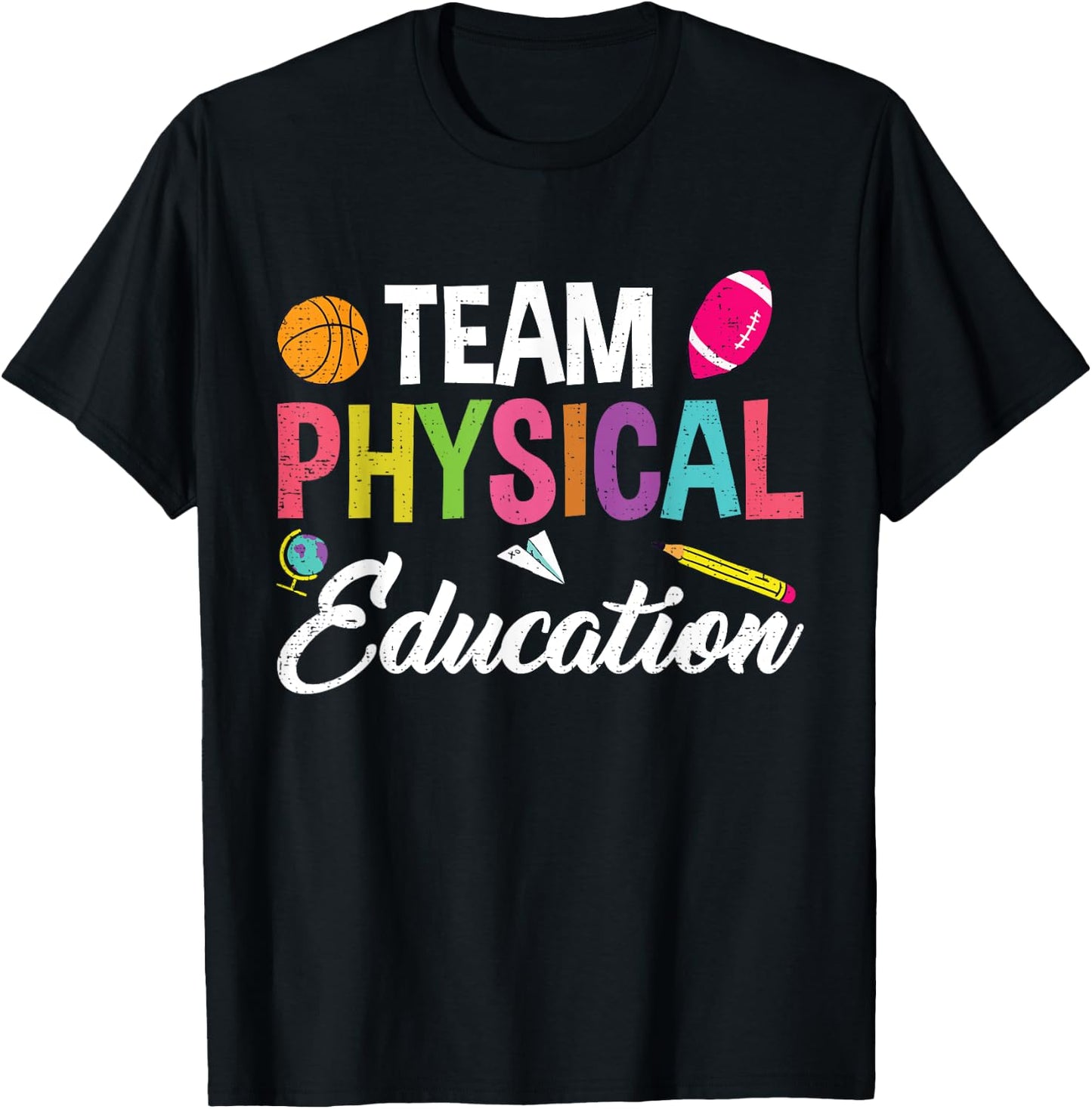 P.E. Team Physical Education School Fitness PE Teacher T-Shirt - T-Shirt | Black