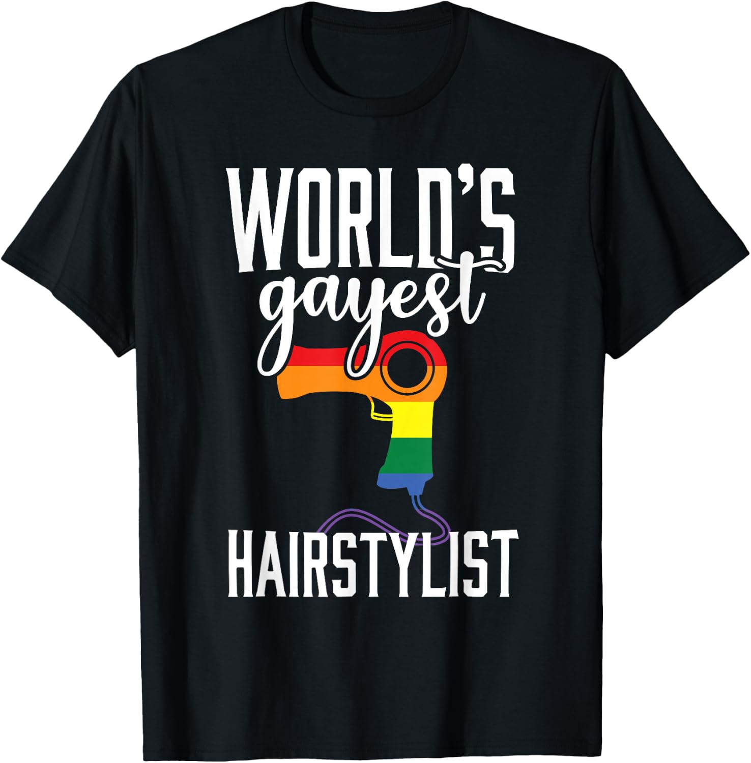 Gay Hairstylist Funny LGBT Pride Hairdresser Barber T-Shirt - T-Shirt | Black