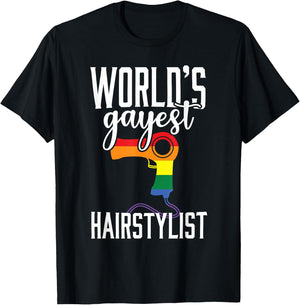 Gay Hairstylist Funny LGBT Pride Hairdresser Barber T-Shirt - T-Shirt | Black