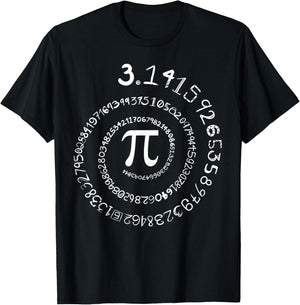 Pi Spiral Shirt Science Math Pi Day Men Women Kids Gift T-Shirt - T-Shirt | Black
