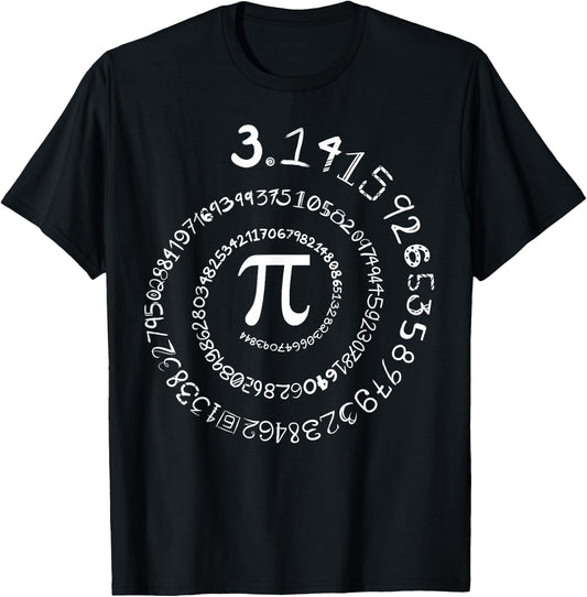 Pi Spiral Shirt Science Math Pi Day Men Women Kids Gift T-Shirt - T-Shirt | Black