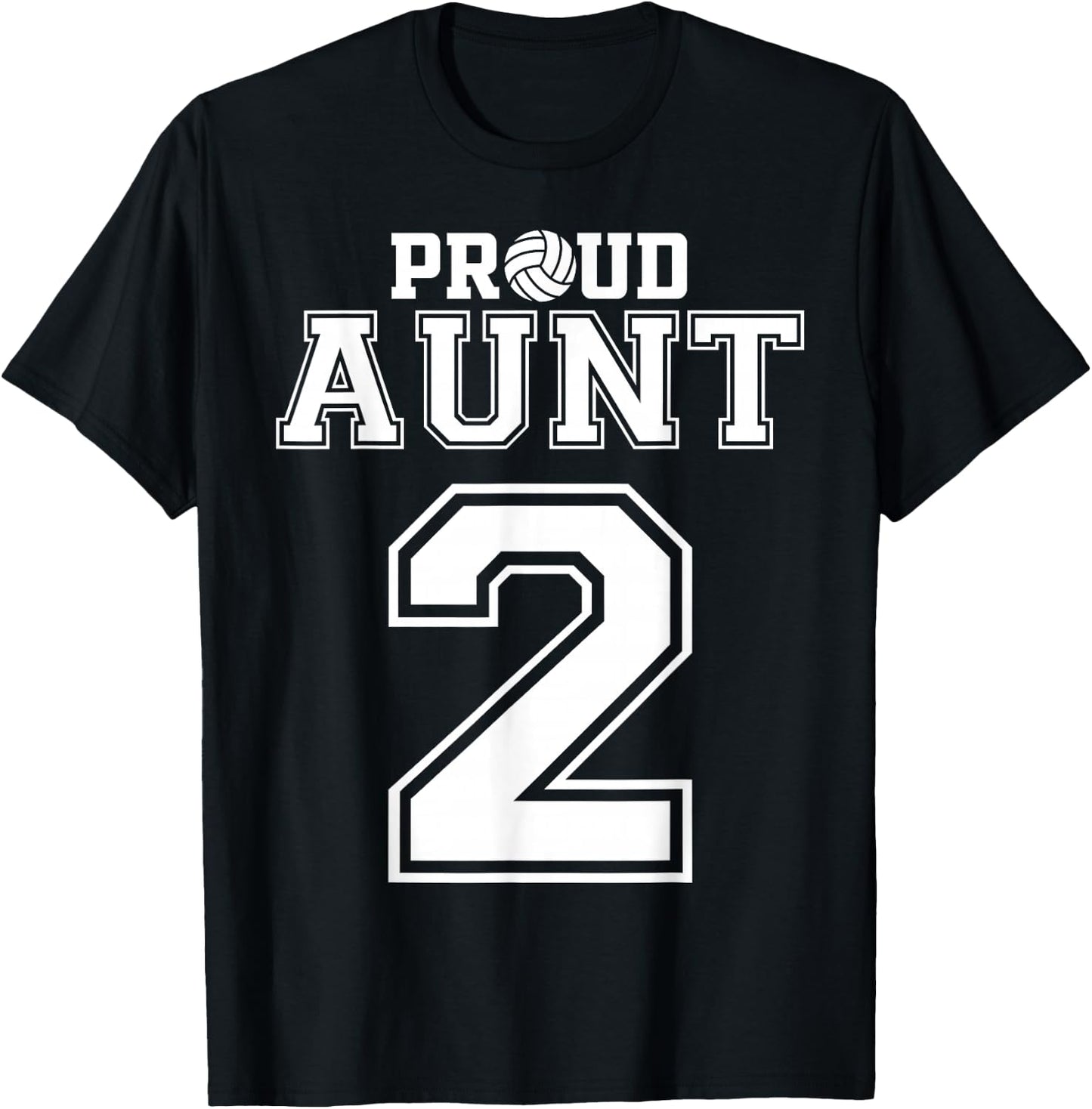 Custom Proud Volleyball Aunt Number 2 Personalized Women T-Shirt - T-Shirt | Black