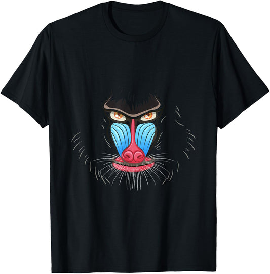 BABOON Face Costume Shirt Animal Halloween Shirt Baboon T-Shirt - T-Shirt | Black