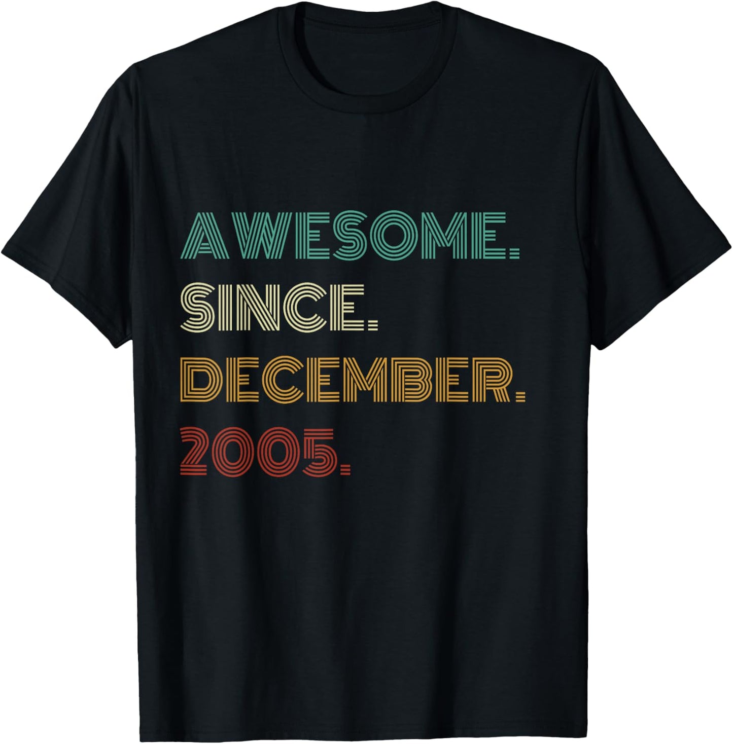20 Years Old Awesome Since December 2005 20th Birthday T-Shirt - T-Shirt | Black