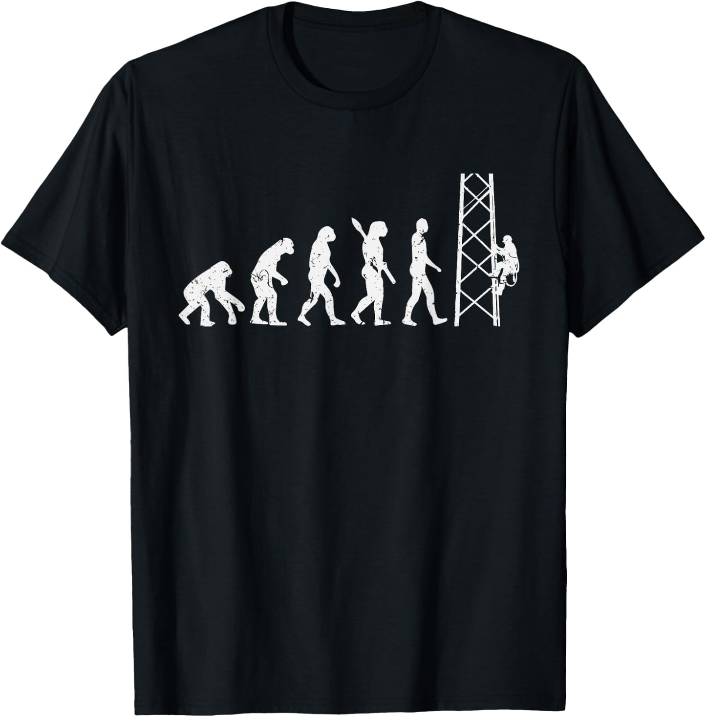 Evolution Electrician Tower Climber T-Shirt - T-Shirt | Black