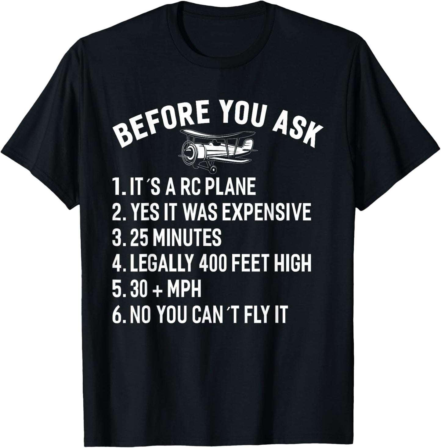 RC Airplane Remote Controlled Seaplane RC Hobby Plane T-Shirt - T-Shirt | Black