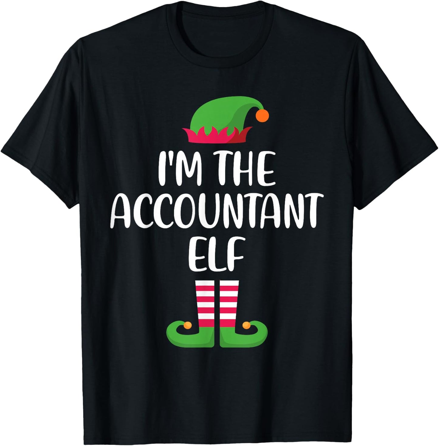 Accountant Elf Family Matching Christmas Group Funny Xmas T-Shirt - T-Shirt | Black