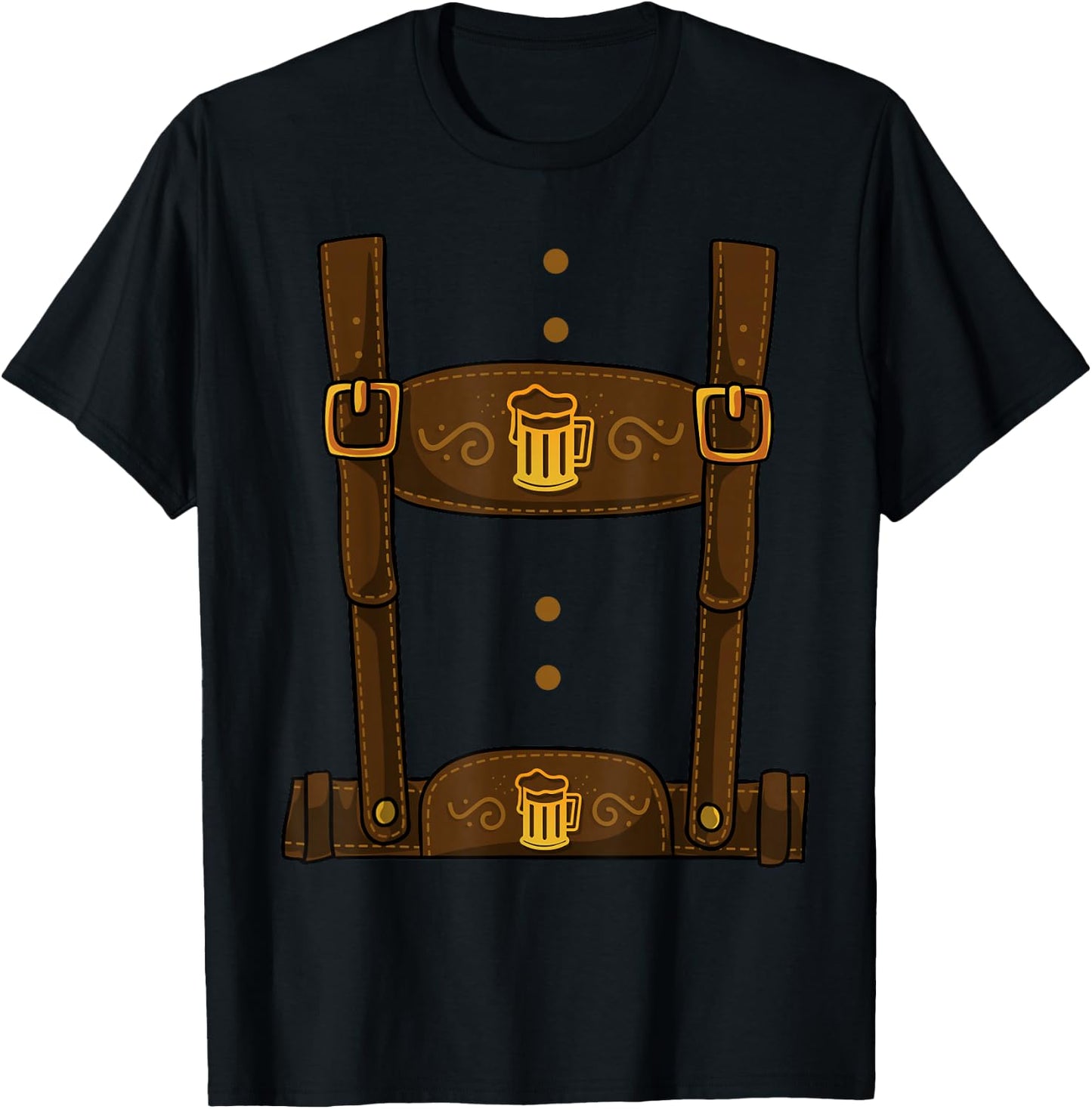 Oktoberfest Halloween Costume - Lederhosen T-Shirt - T-Shirt | Black