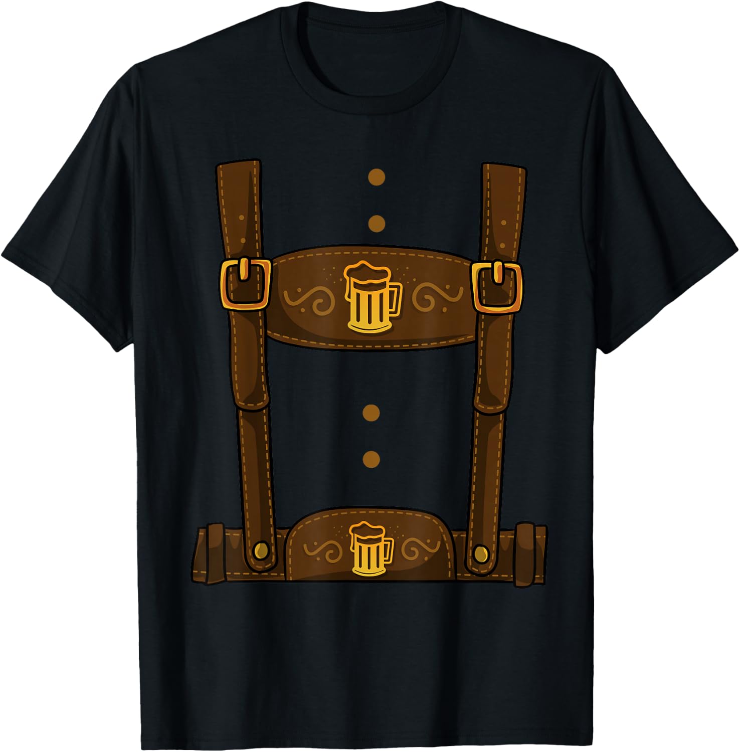 Oktoberfest Halloween Costume - Lederhosen T-Shirt - T-Shirt | Black