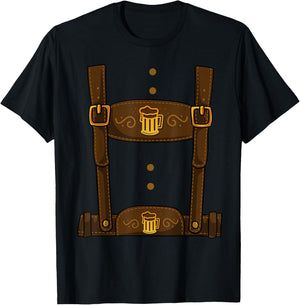 Oktoberfest Halloween Costume - Lederhosen T-Shirt - T-Shirt | Black