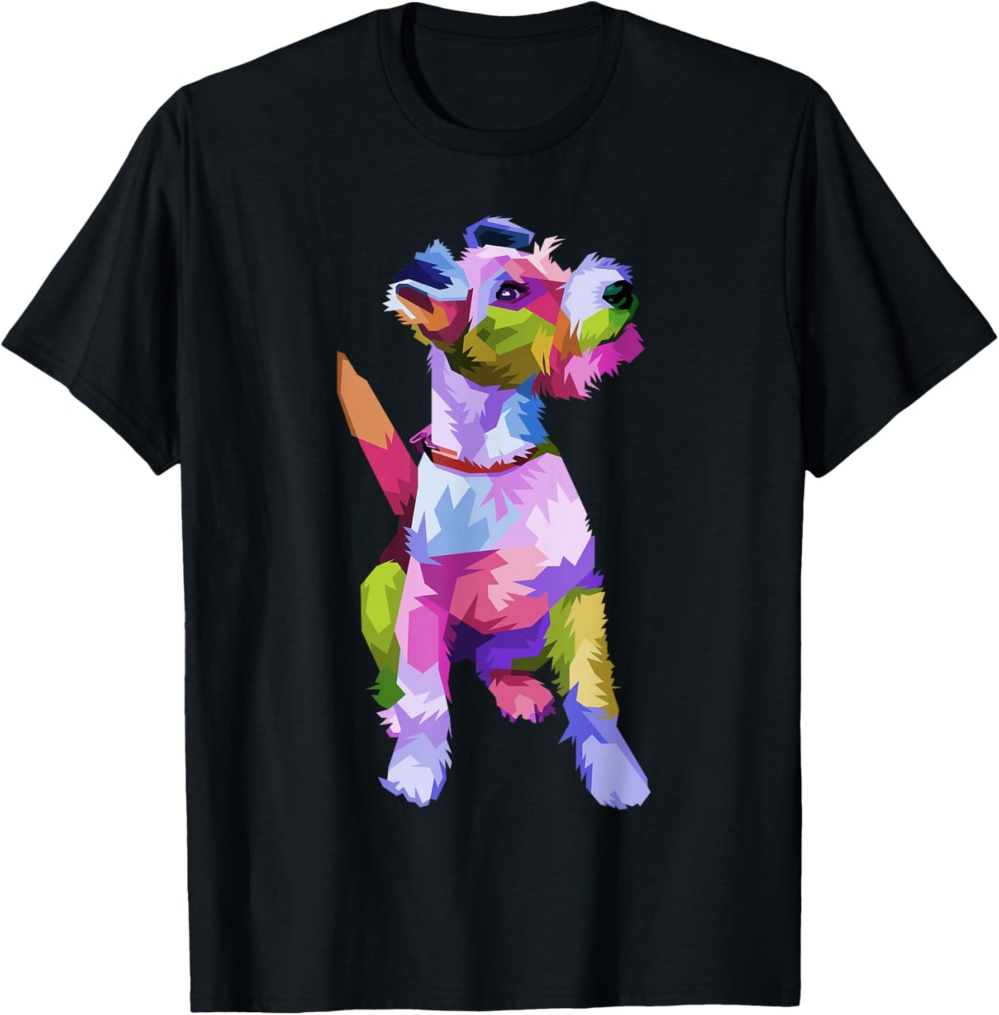 Fox Terrier colorful pop art portrait for dog owners T-Shirt - T-Shirt | Black
