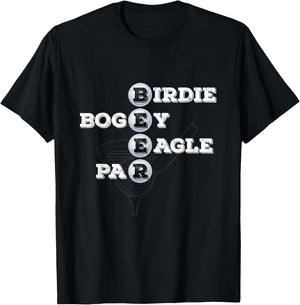 Birdie Bogey Eagle Par Beer Golf Ball Funny Golfer T-Shirt - T-Shirt | Black