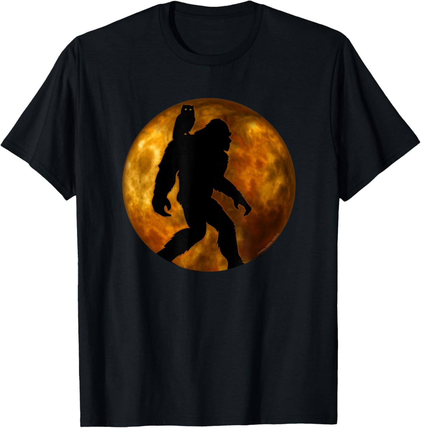 Cool Bigfoot Lovers Design with Full Moon - Bigfoot T-Shirt - T-Shirt | Black
