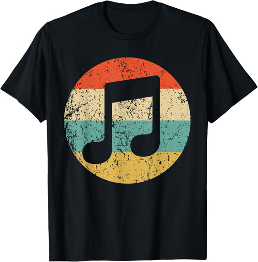 Musician Retro Musical Notes T-Shirt - T-Shirt | Black