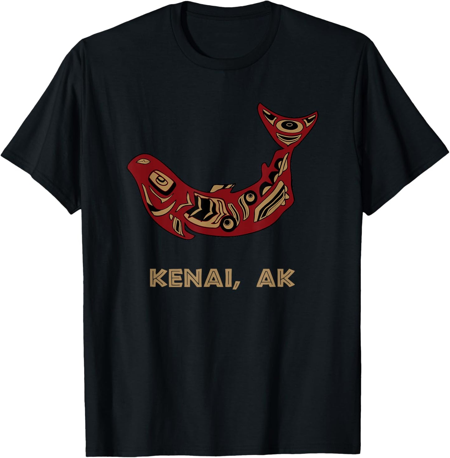 Kenai Alaska Native American Indian Salmon Fishermen T-Shirt - T-Shirt | Black